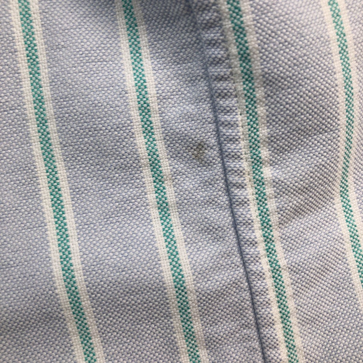 Ralph Lauren BLAKE short sleeve button down striped shirt, men's size M cotton Blue type light blue Vintage Second Hand