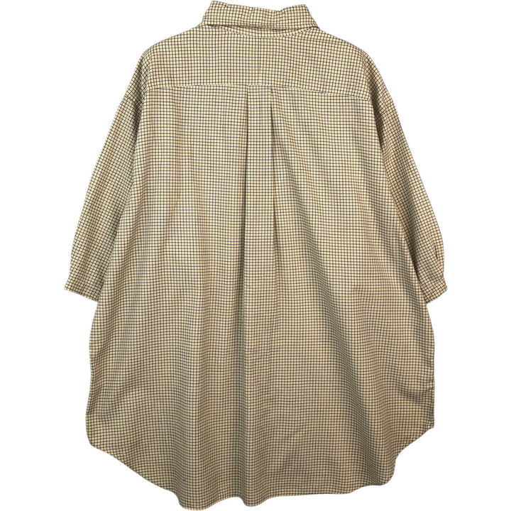 Ralph Lauren CLASSIC FIT Short-Sleeve Button-Down Check Shirt, Made in Sri Lanka, Men's Size XXL (approx.) cotton yellow type Vintage Second Hand