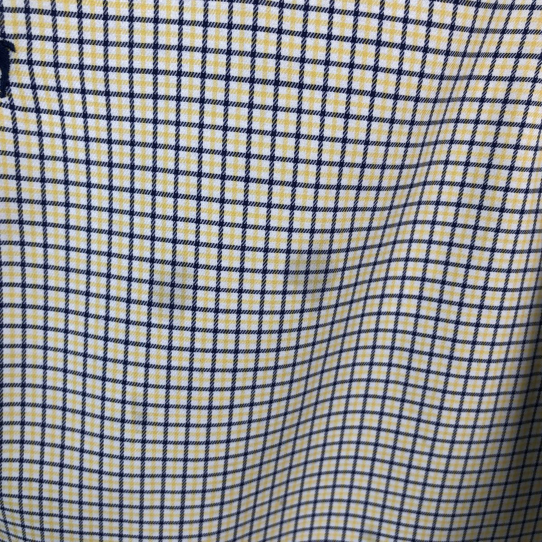 Ralph Lauren CLASSIC FIT Short-Sleeve Button-Down Check Shirt, Made in Sri Lanka, Men's Size XXL (approx.) cotton yellow type Vintage Second Hand
