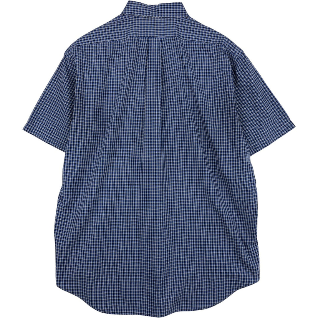 Ralph Lauren BLAKE short sleeve button down check shirt, men's size L cotton blue type Vintage Second Hand