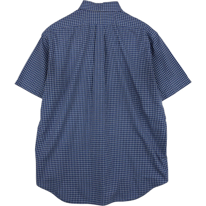 Ralph Lauren BLAKE short sleeve button down check shirt, men's size L cotton blue type Vintage Second Hand