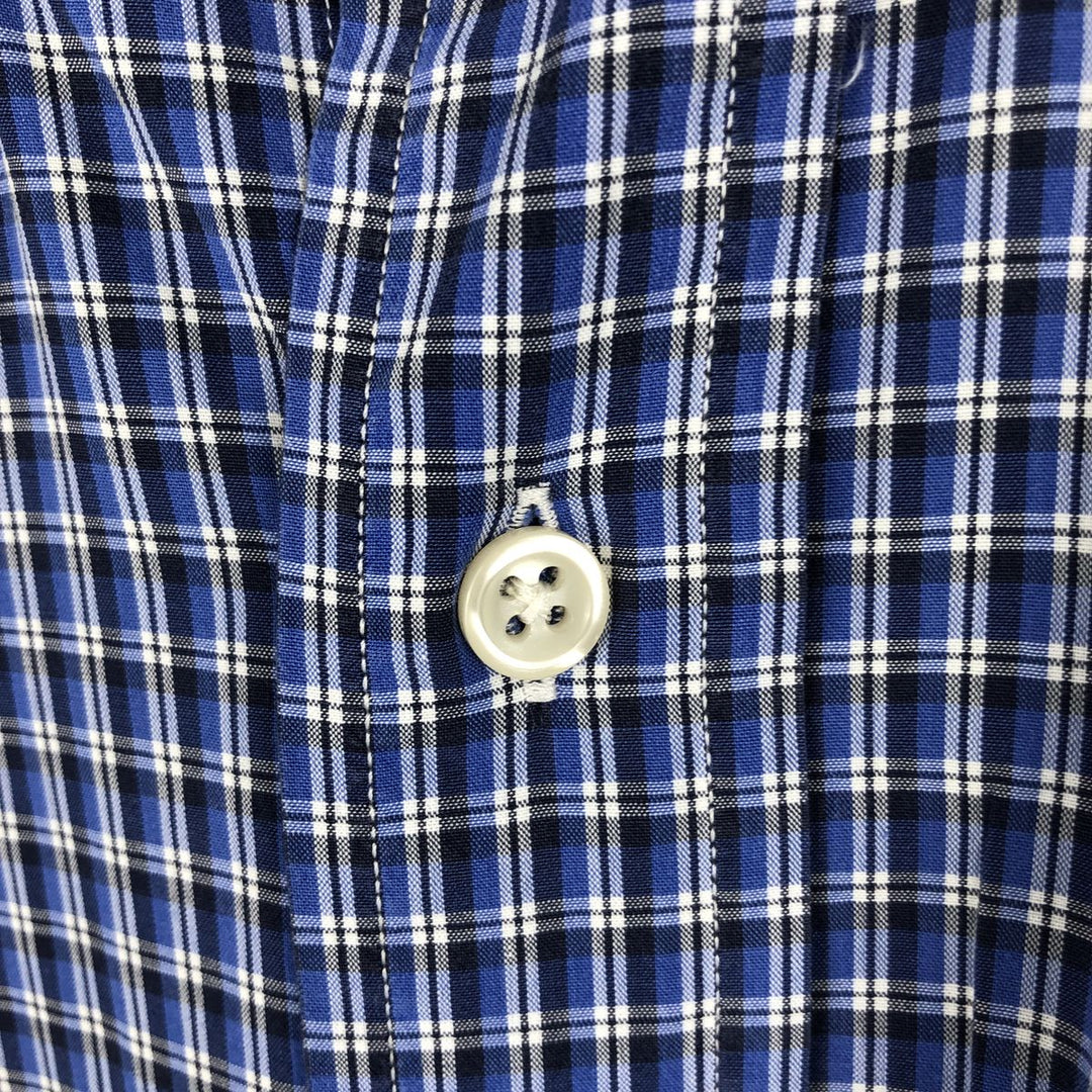 Ralph Lauren BLAKE short sleeve button down check shirt, men's size L cotton blue type Vintage Second Hand