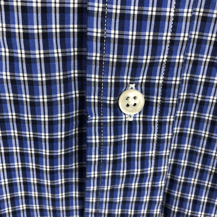 Ralph Lauren BLAKE short sleeve button down check shirt, men's size L cotton blue type Vintage Second Hand