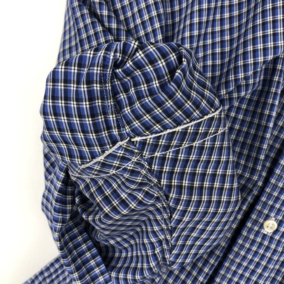 Ralph Lauren BLAKE short sleeve button down check shirt, men's size L cotton blue type Vintage Second Hand
