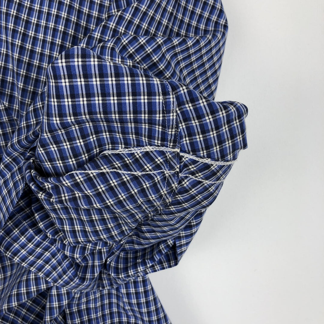 Ralph Lauren BLAKE short sleeve button down check shirt, men's size L cotton blue type Vintage Second Hand