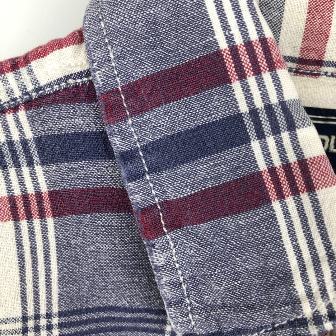 Ralph Lauren POLO SPORT short sleeve cotton check shirt, men's size M cotton white type Vintage Second Hand