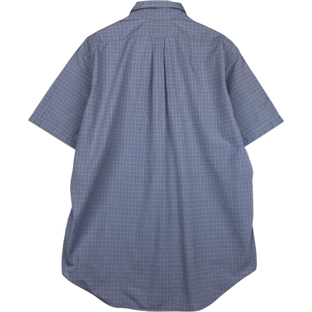 Ralph Lauren Classic Fit Short Sleeve Button Down Check Shirt Men's Size L cotton purple type Vintage Second Hand