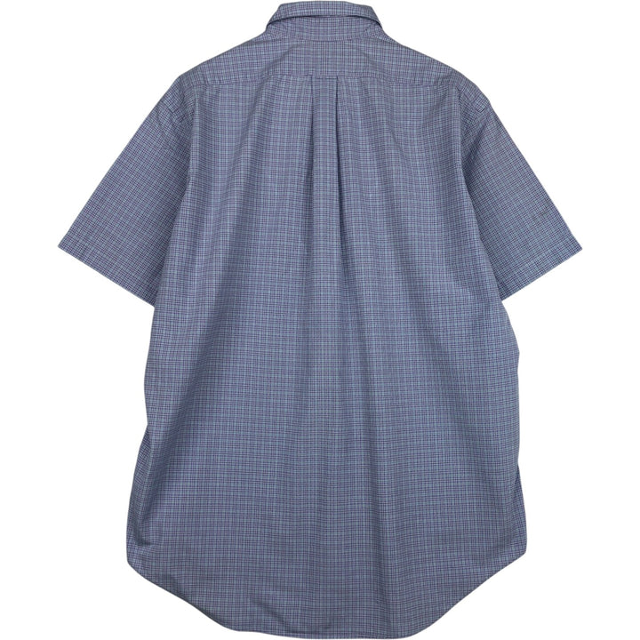 Ralph Lauren Classic Fit Short Sleeve Button Down Check Shirt Men's Size L cotton purple type Vintage Second Hand