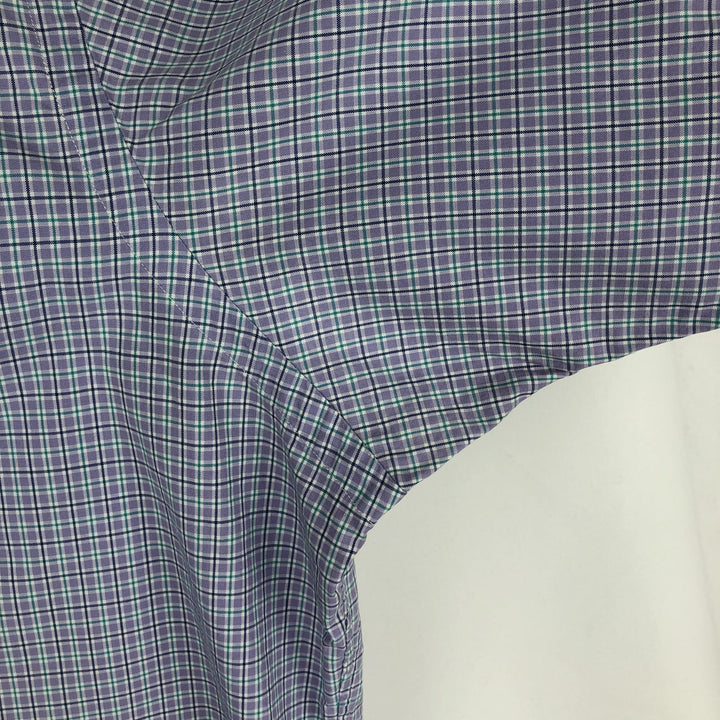 Ralph Lauren Classic Fit Short Sleeve Button Down Check Shirt Men's Size L cotton purple type Vintage Second Hand