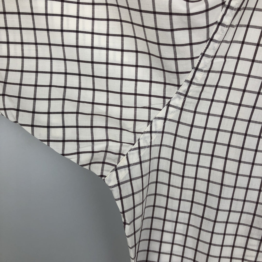 Ralph Lauren GREGGOR Short-Sleeve Button-Down Check Shirt, Boxy Shirt, Men's Size L (approx.) cotton white type Vintage Second Hand