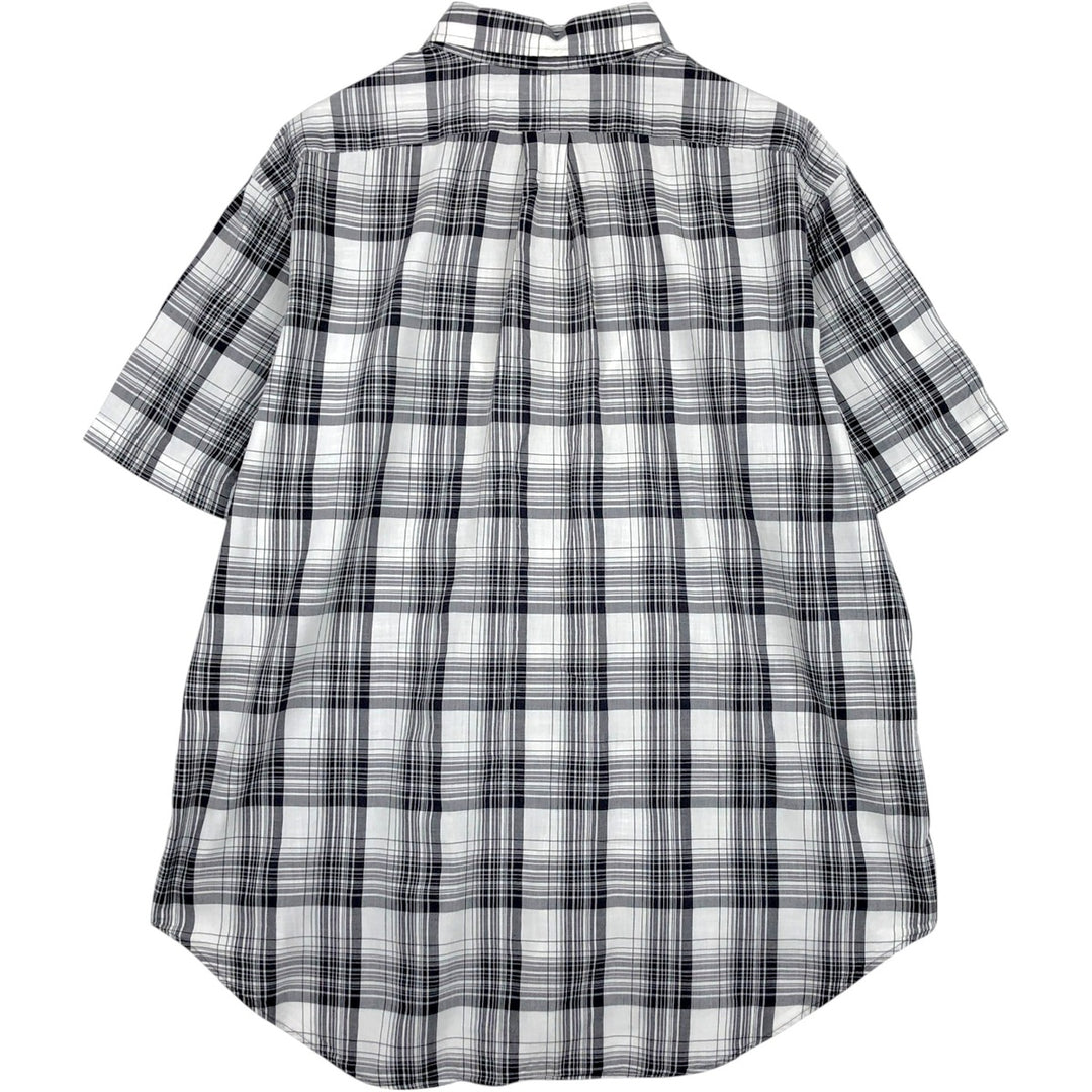 Ralph Lauren Classic Fit Short Sleeve Button Down Check Shirt Men's XL cotton black type Vintage Second Hand