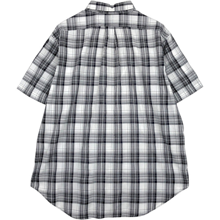 Ralph Lauren Classic Fit Short Sleeve Button Down Check Shirt Men's XL cotton black type Vintage Second Hand