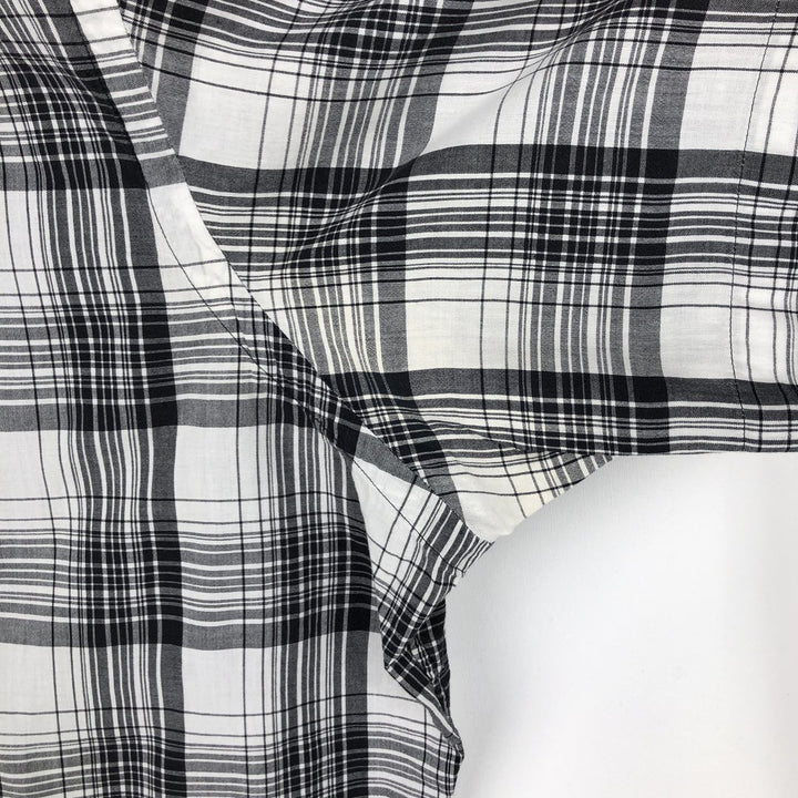Ralph Lauren Classic Fit Short Sleeve Button Down Check Shirt Men's XL cotton black type Vintage Second Hand