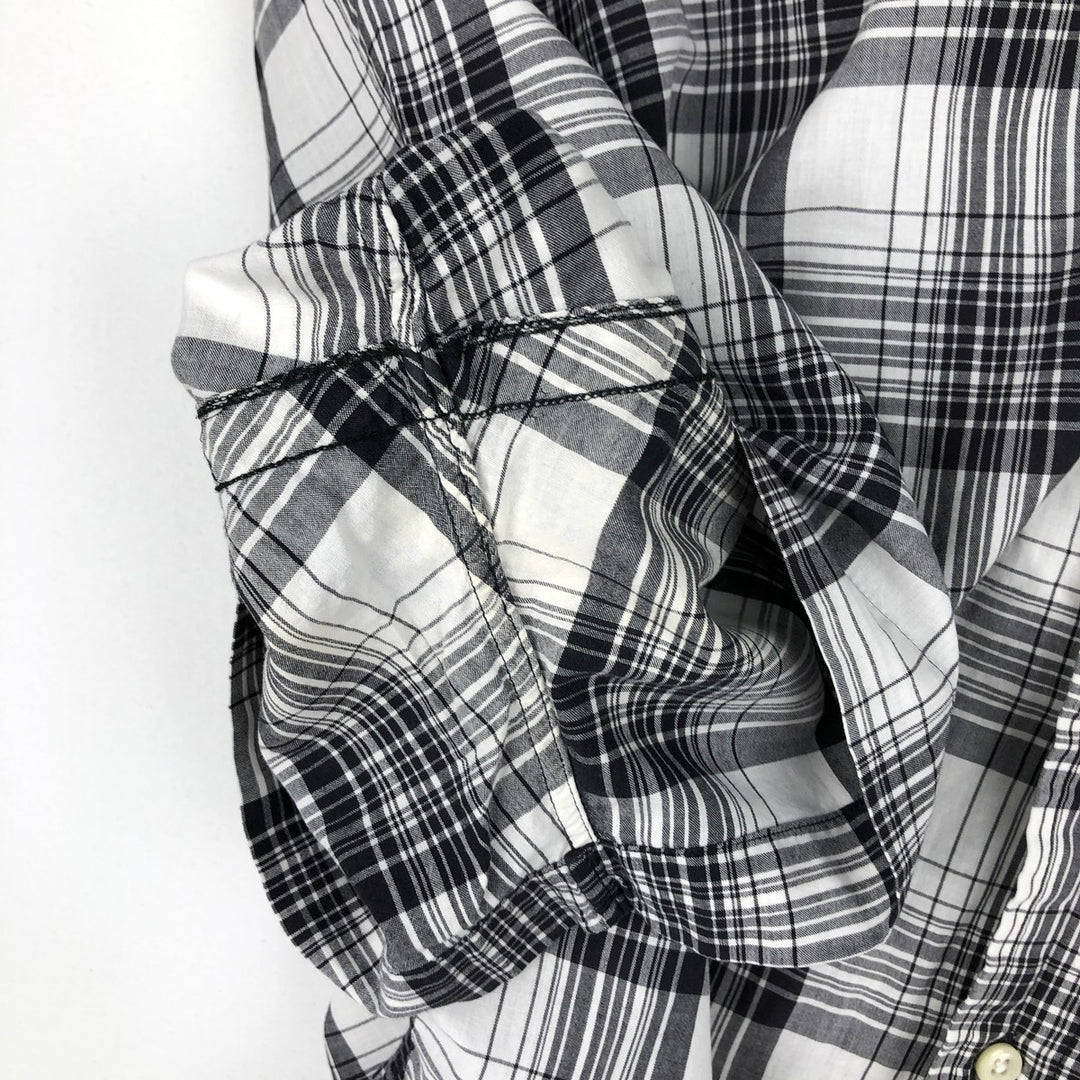 Ralph Lauren Classic Fit Short Sleeve Button Down Check Shirt Men's XL cotton black type Vintage Second Hand