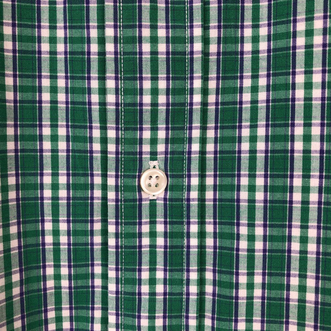 Ralph Lauren BLAKE short sleeve button down check shirt men's XL size cotton green type Vintage Second Hand