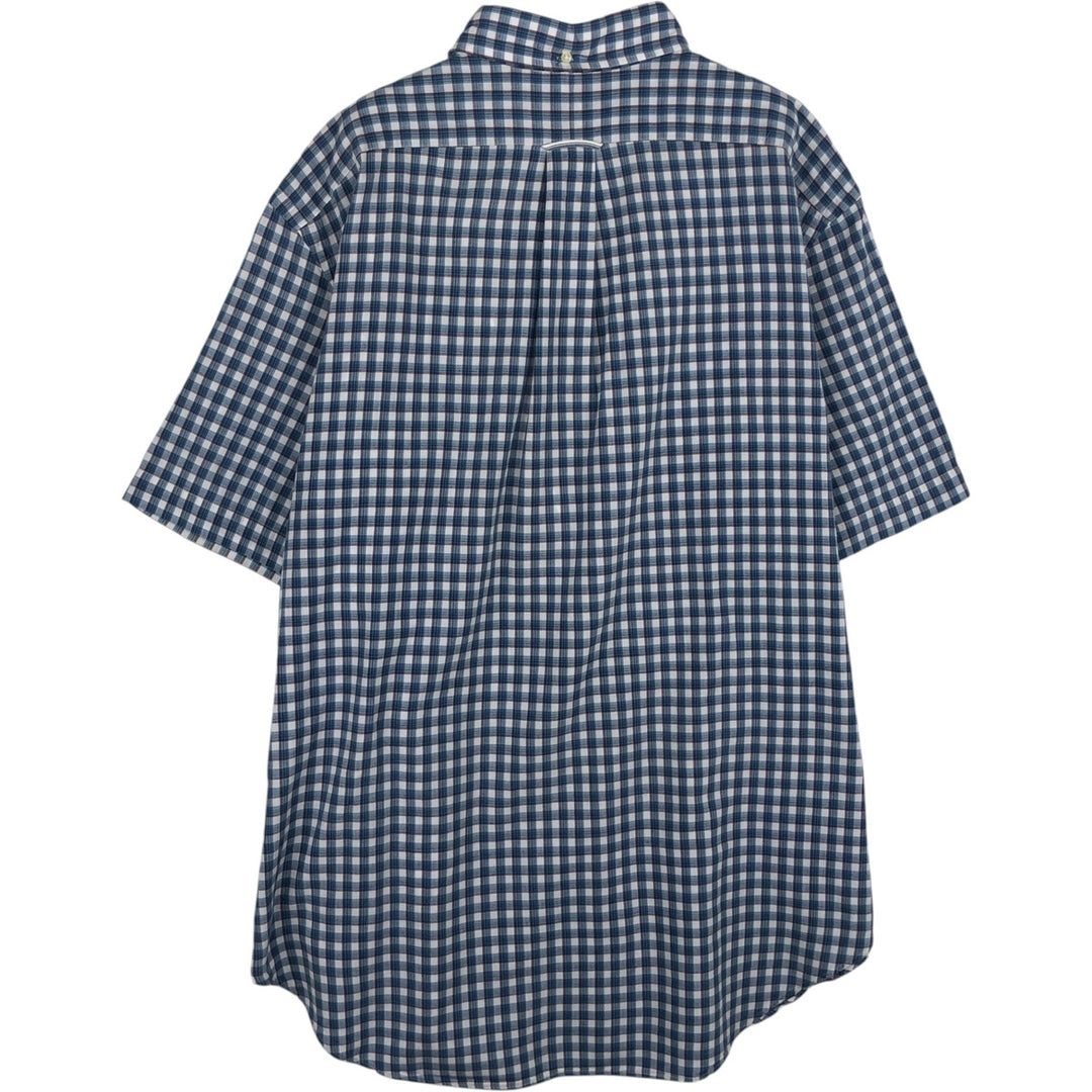 Ralph Lauren Classic Fit short sleeve button down check shirt, men's size XL cotton blue type Vintage Second Hand