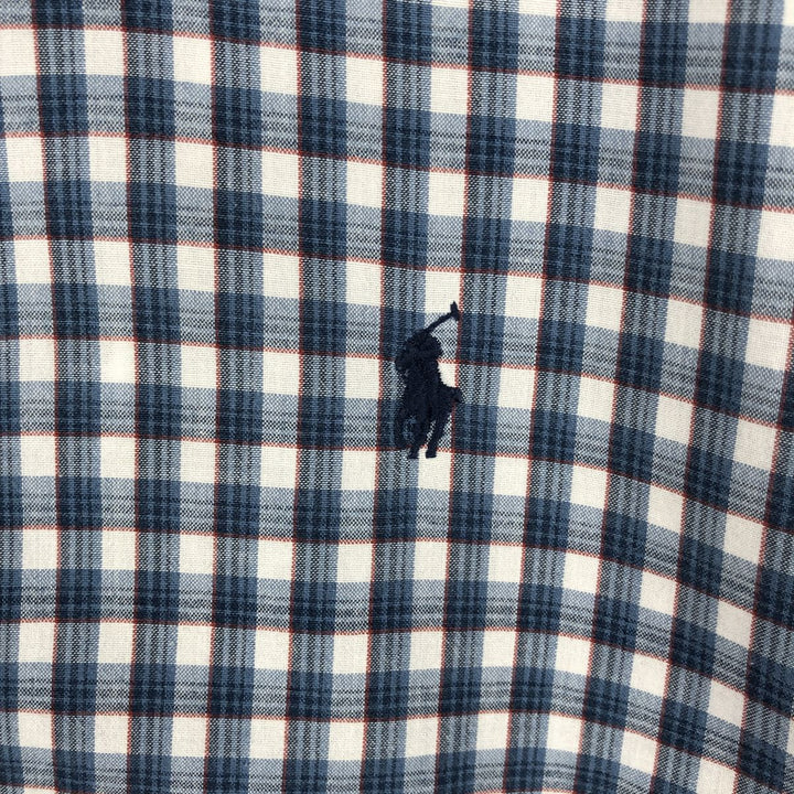 Ralph Lauren Classic Fit short sleeve button down check shirt, men's size XL cotton blue type Vintage Second Hand