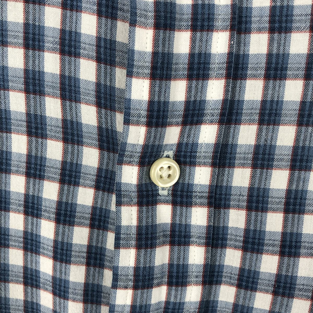 Ralph Lauren Classic Fit short sleeve button down check shirt, men's size XL cotton blue type Vintage Second Hand