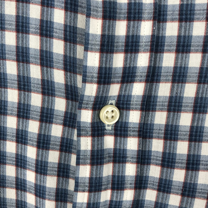 Ralph Lauren Classic Fit short sleeve button down check shirt, men's size XL cotton blue type Vintage Second Hand