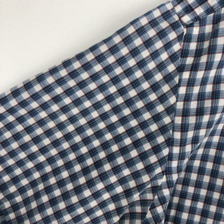 Ralph Lauren Classic Fit short sleeve button down check shirt, men's size XL cotton blue type Vintage Second Hand