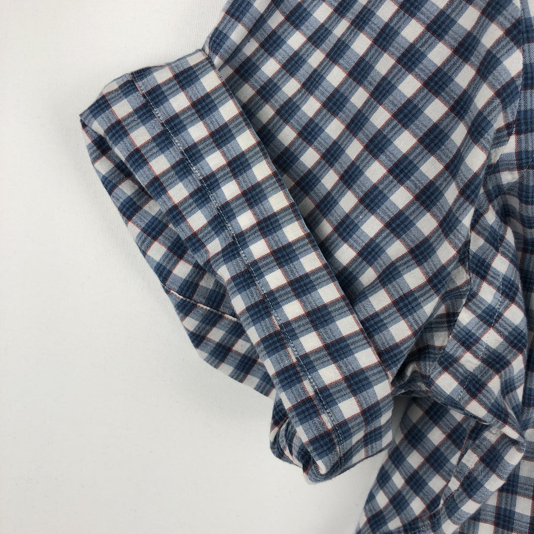 Ralph Lauren Classic Fit short sleeve button down check shirt, men's size XL cotton blue type Vintage Second Hand