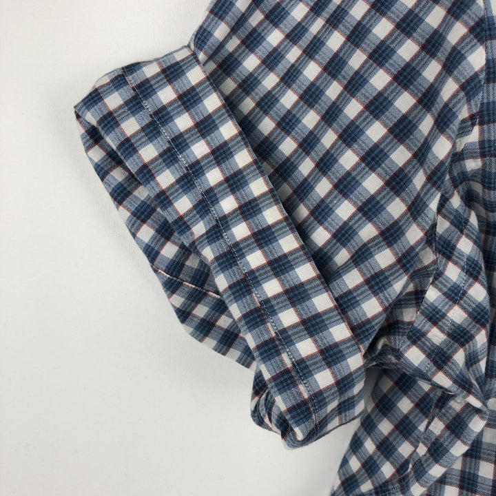 Ralph Lauren Classic Fit short sleeve button down check shirt, men's size XL cotton blue type Vintage Second Hand