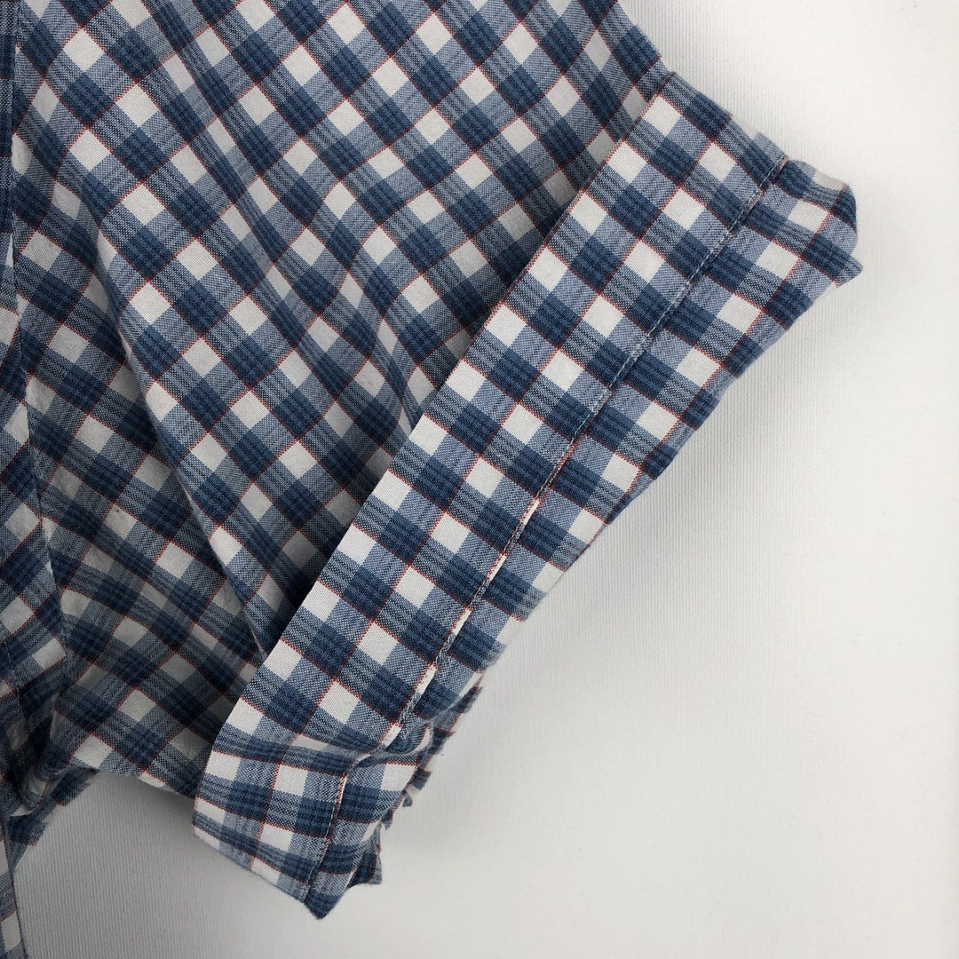 Ralph Lauren Classic Fit short sleeve button down check shirt, men's size XL cotton blue type Vintage Second Hand