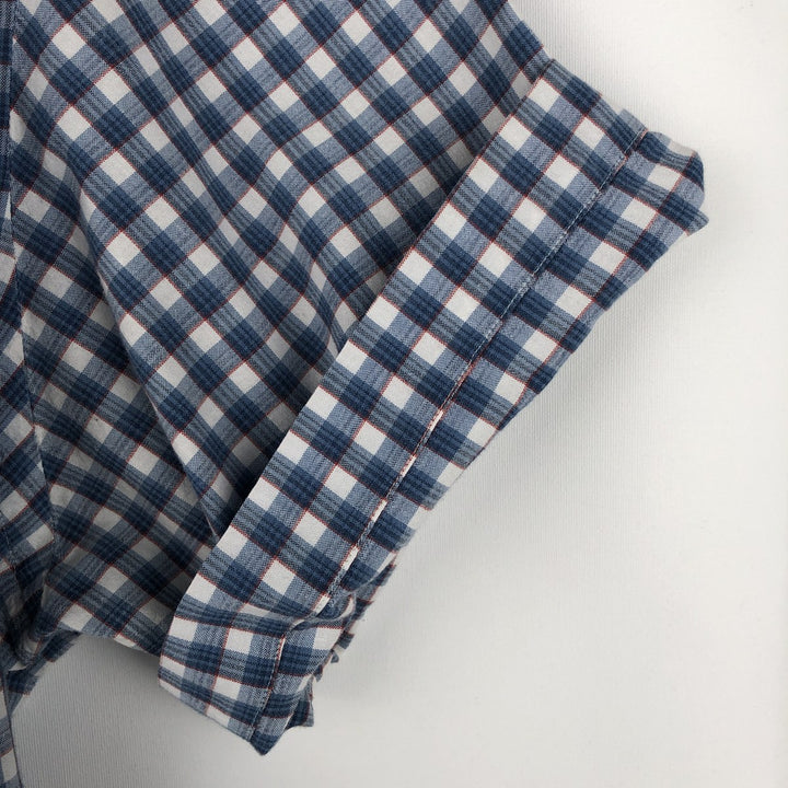 Ralph Lauren Classic Fit short sleeve button down check shirt, men's size XL cotton blue type Vintage Second Hand