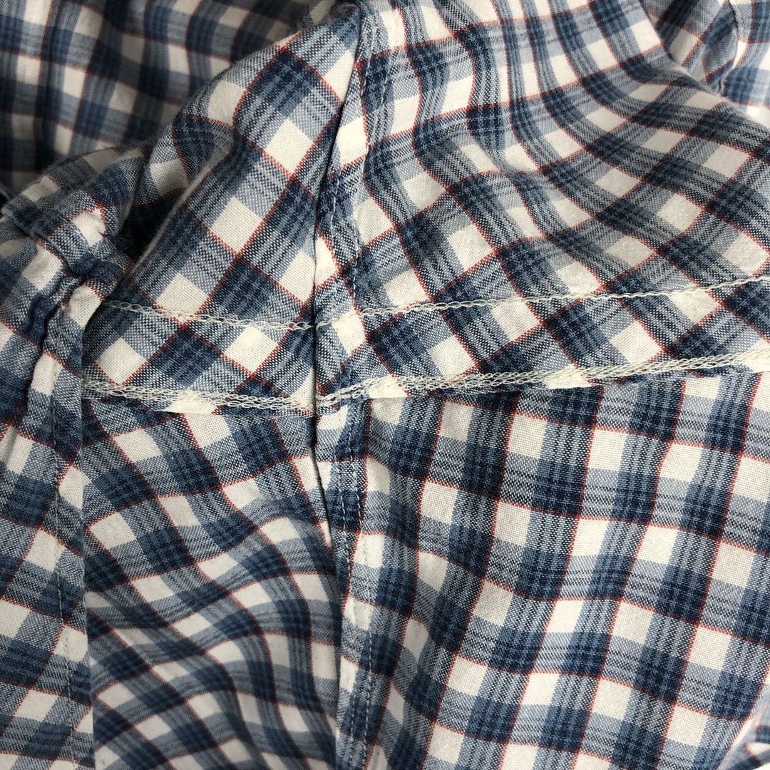 Ralph Lauren Classic Fit short sleeve button down check shirt, men's size XL cotton blue type Vintage Second Hand