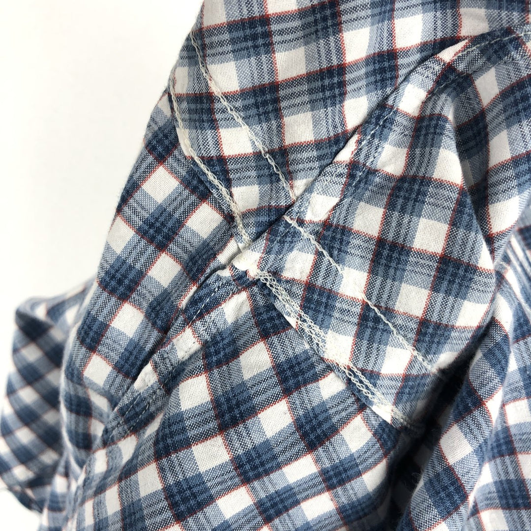 Ralph Lauren Classic Fit short sleeve button down check shirt, men's size XL cotton blue type Vintage Second Hand