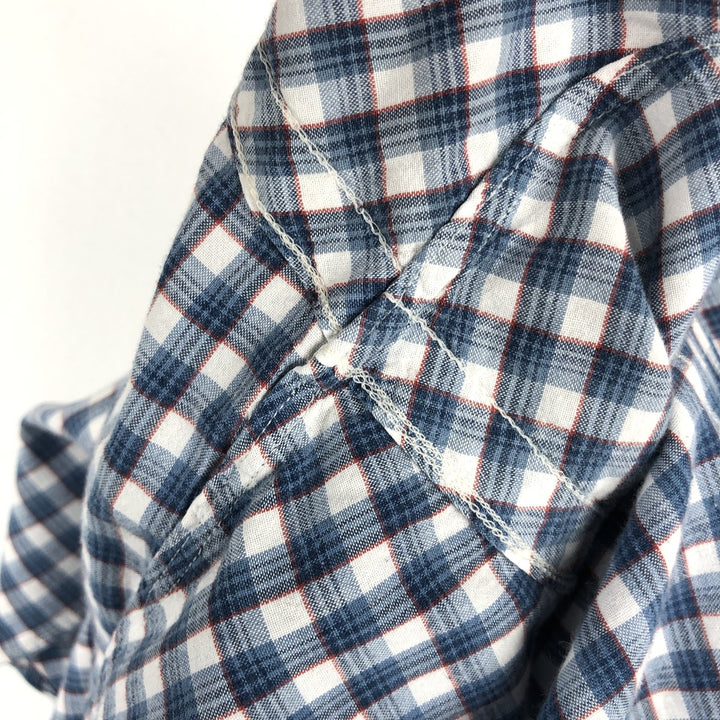 Ralph Lauren Classic Fit short sleeve button down check shirt, men's size XL cotton blue type Vintage Second Hand