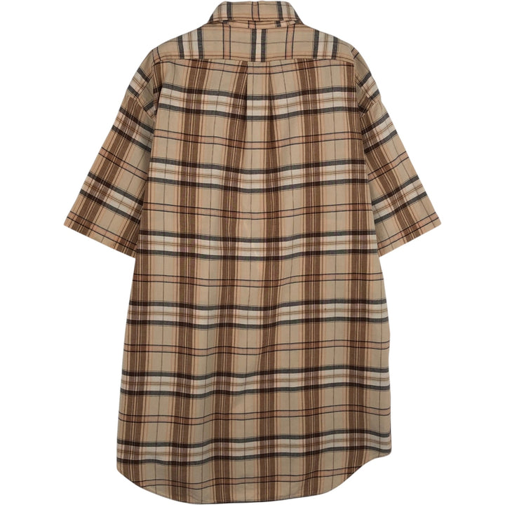 Ralph Lauren BLAKE short sleeve button down check shirt, men's size M cotton Beige type Vintage Second Hand