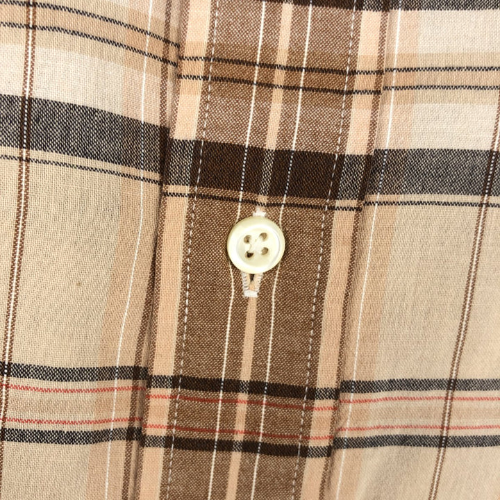 Ralph Lauren BLAKE short sleeve button down check shirt, men's size M cotton Beige type Vintage Second Hand