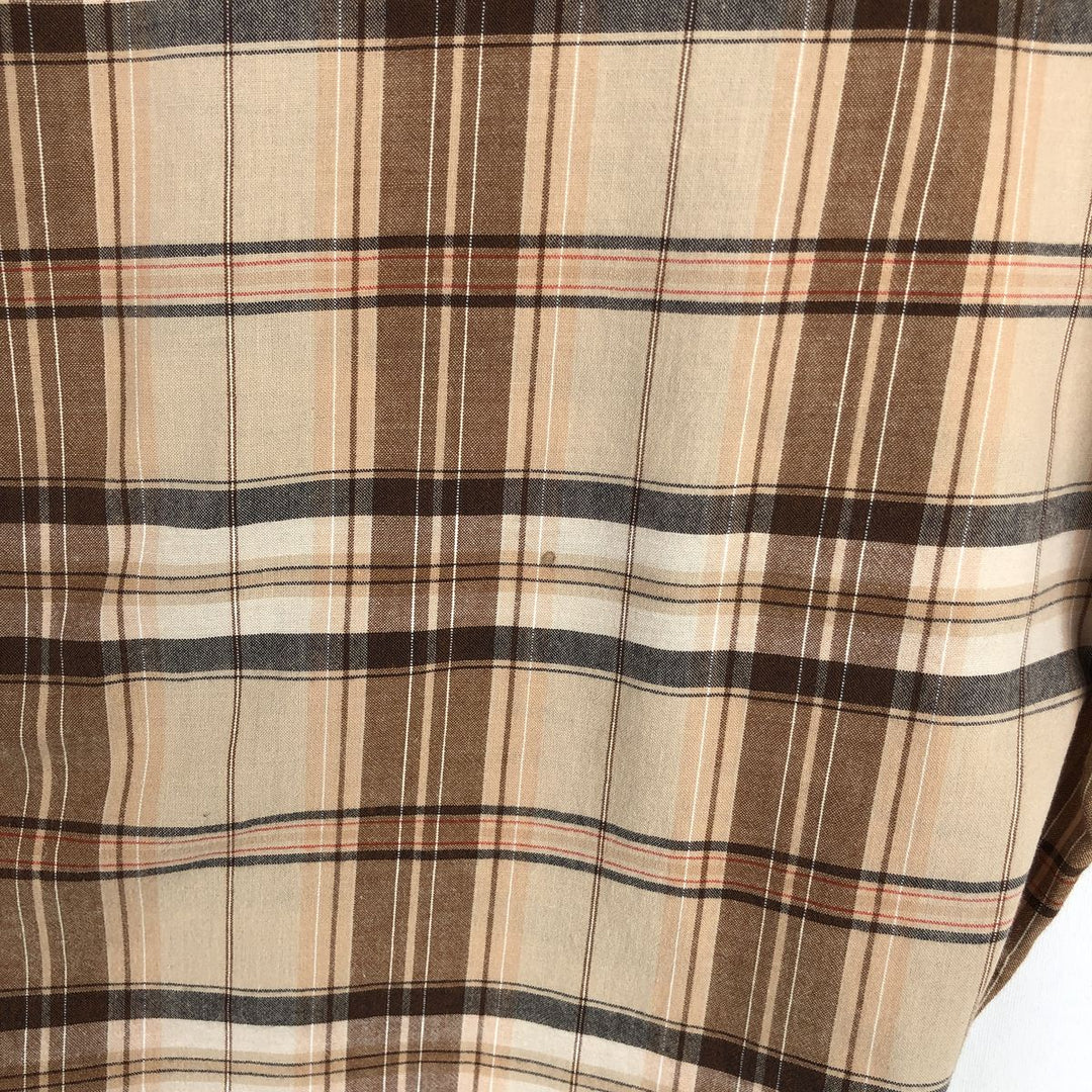 Ralph Lauren BLAKE short sleeve button down check shirt, men's size M cotton Beige type Vintage Second Hand