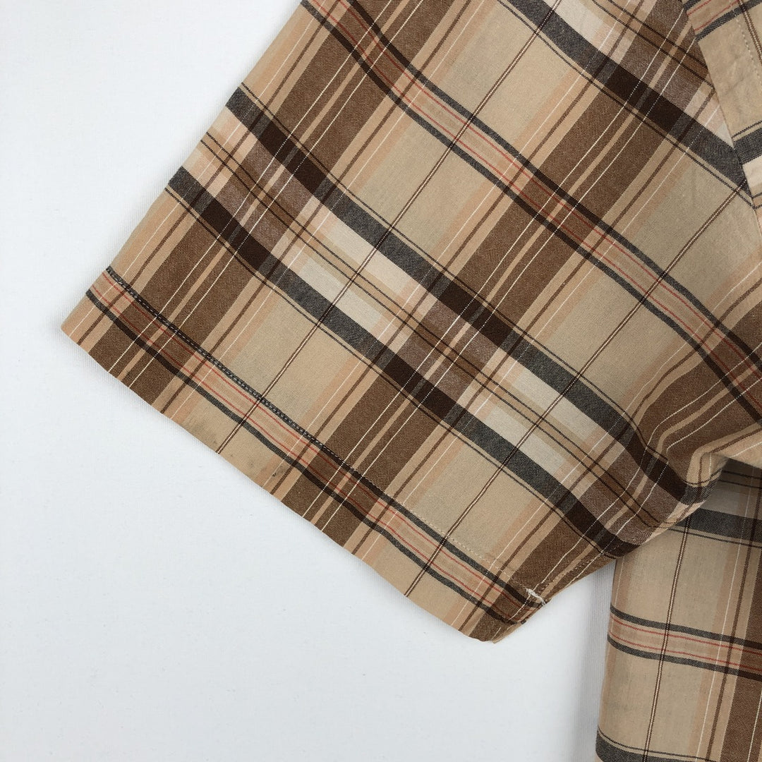 Ralph Lauren BLAKE short sleeve button down check shirt, men's size M cotton Beige type Vintage Second Hand