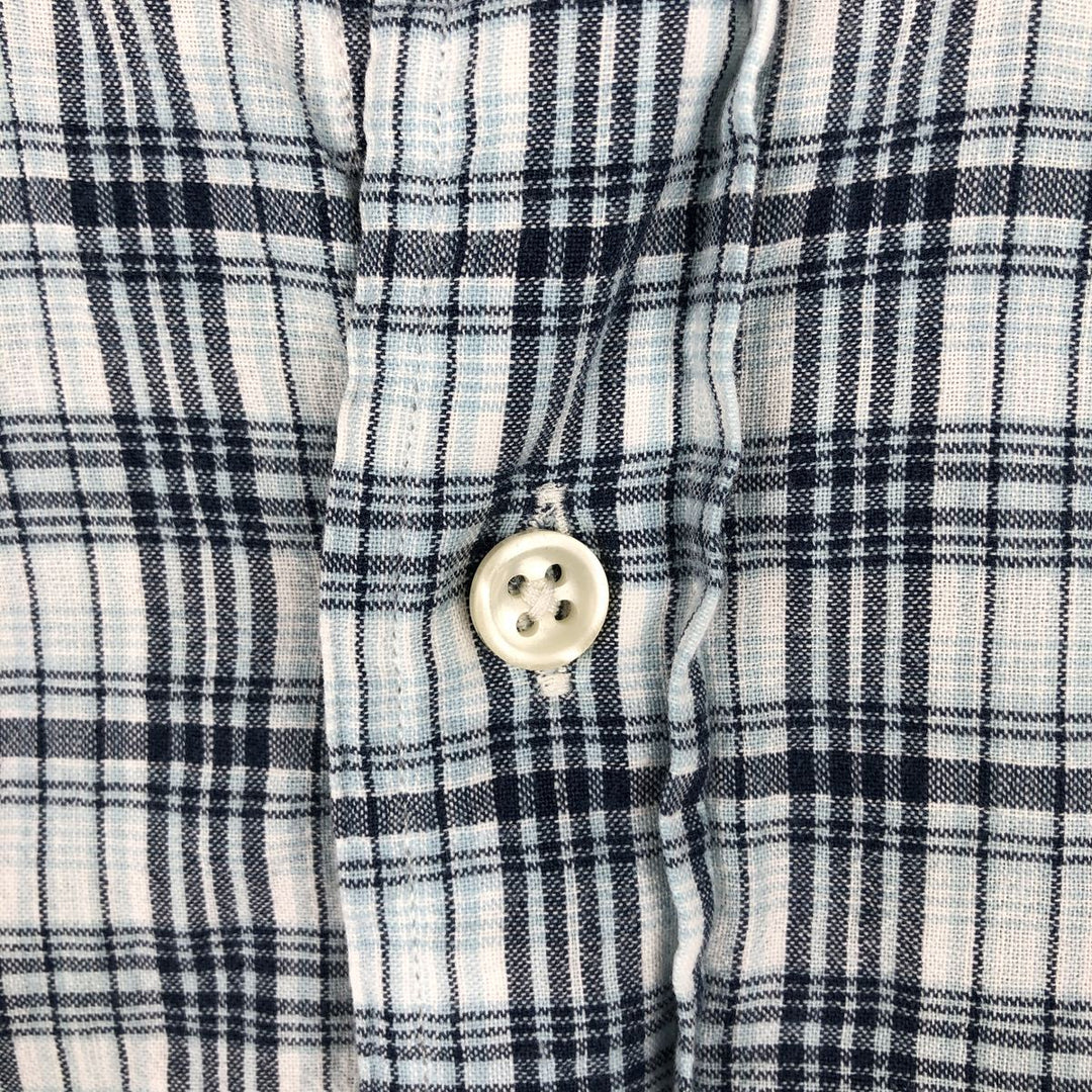 Ralph Lauren Classic Fit Short Sleeve Button Down Check Shirt Men's XL cotton blue type Vintage Second Hand