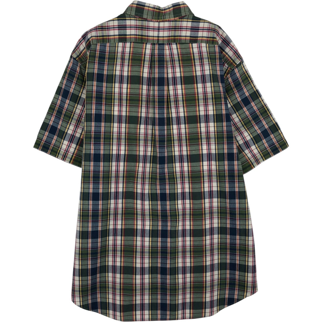 Ralph Lauren Classic Fit short sleeve button down check shirt, men's size XL cotton green type Vintage Second Hand