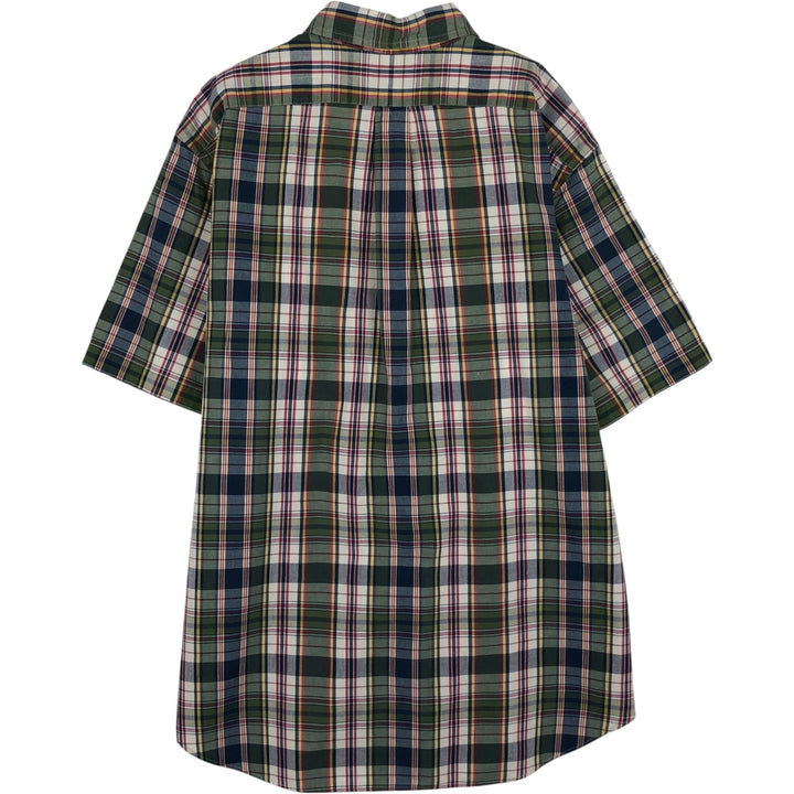 Ralph Lauren Classic Fit short sleeve button down check shirt, men's size XL cotton green type Vintage Second Hand