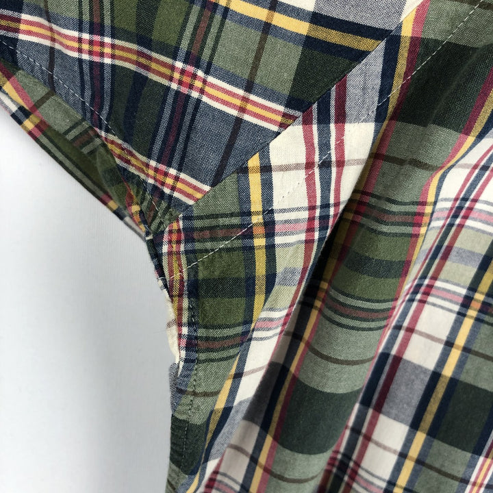 Ralph Lauren Classic Fit short sleeve button down check shirt, men's size XL cotton green type Vintage Second Hand
