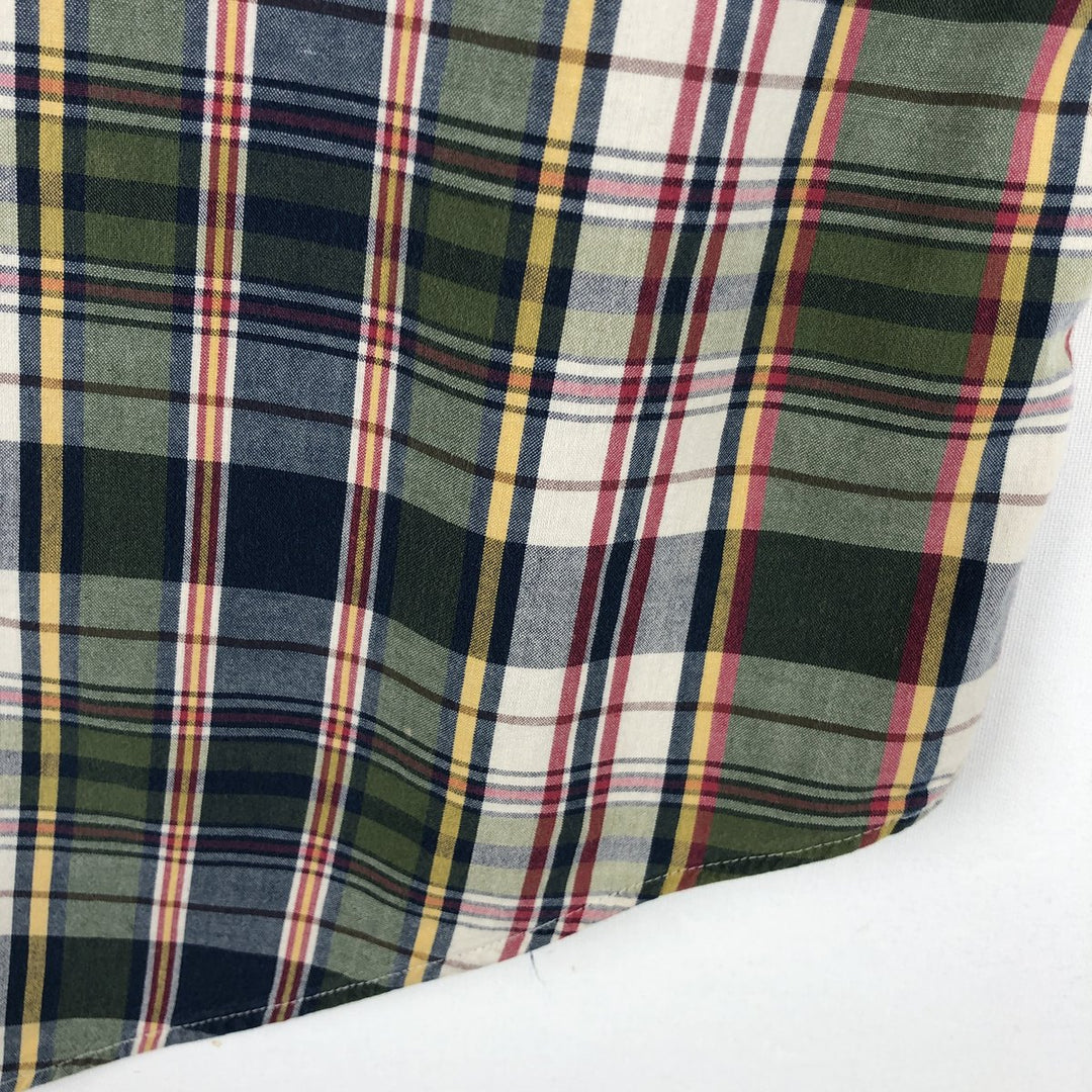 Ralph Lauren Classic Fit short sleeve button down check shirt, men's size XL cotton green type Vintage Second Hand