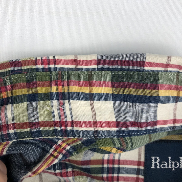 Ralph Lauren Classic Fit short sleeve button down check shirt, men's size XL cotton green type Vintage Second Hand