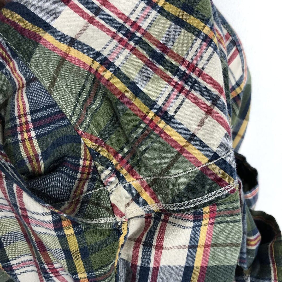 Ralph Lauren Classic Fit short sleeve button down check shirt, men's size XL cotton green type Vintage Second Hand