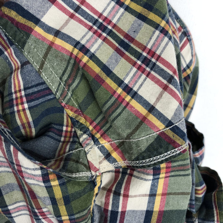 Ralph Lauren Classic Fit short sleeve button down check shirt, men's size XL cotton green type Vintage Second Hand