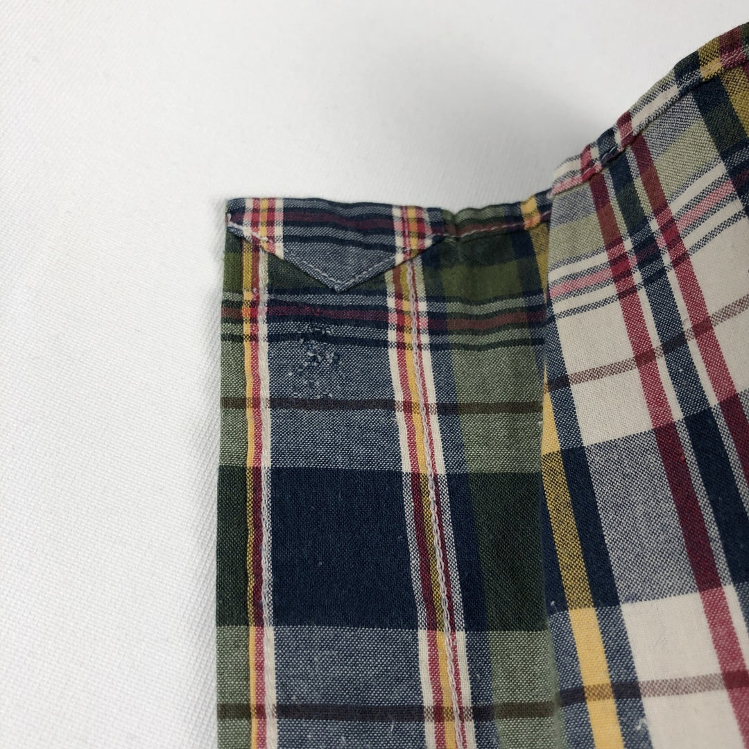 Ralph Lauren Classic Fit short sleeve button down check shirt, men's size XL cotton green type Vintage Second Hand