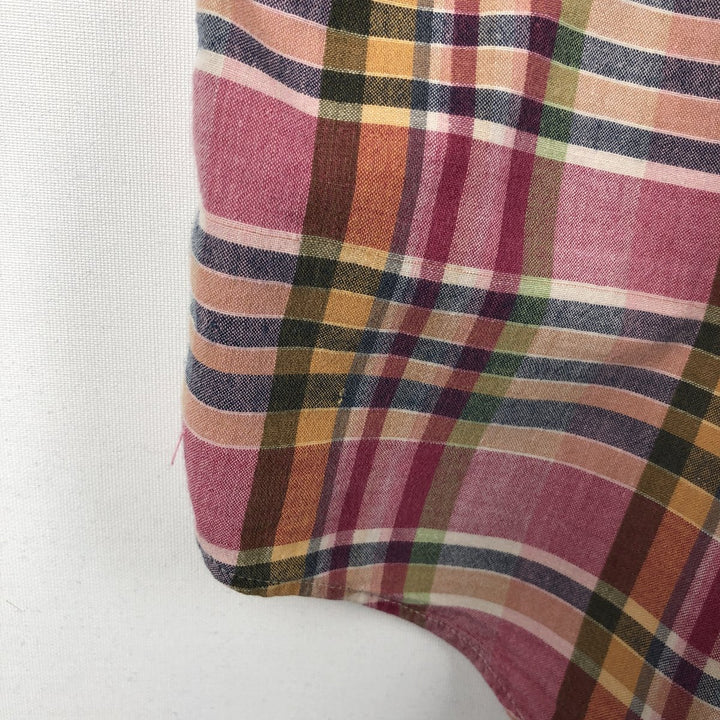 Ralph Lauren BLAKE short sleeve button down check shirt, men's size XXL cotton pink type Vintage Second Hand
