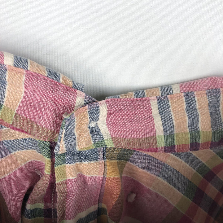 Ralph Lauren BLAKE short sleeve button down check shirt, men's size XXL cotton pink type Vintage Second Hand