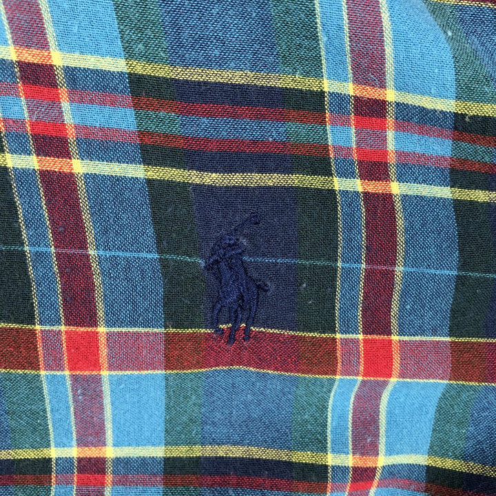 Ralph Lauren BLAKE short sleeve button down check shirt, men's size M cotton blue type Vintage Second Hand