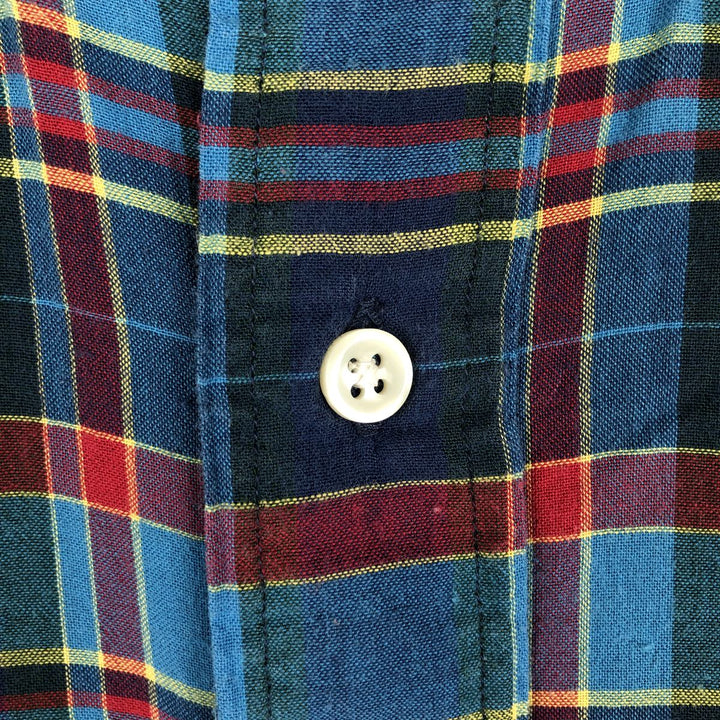 Ralph Lauren BLAKE short sleeve button down check shirt, men's size M cotton blue type Vintage Second Hand