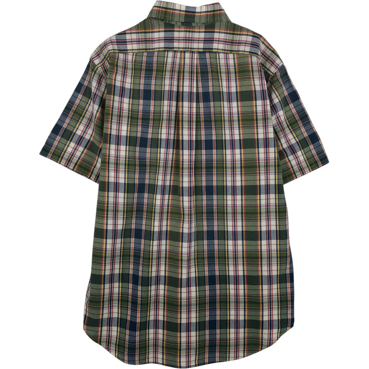 Ralph Lauren Classic Fit short sleeve button down check shirt, men's size M cotton green type yellow green Vintage Second Hand