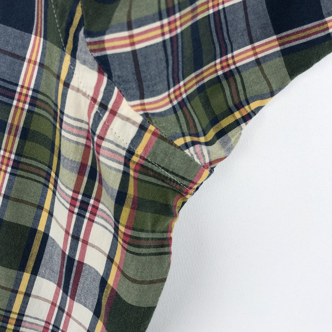 Ralph Lauren Classic Fit short sleeve button down check shirt, men's size M cotton green type yellow green Vintage Second Hand